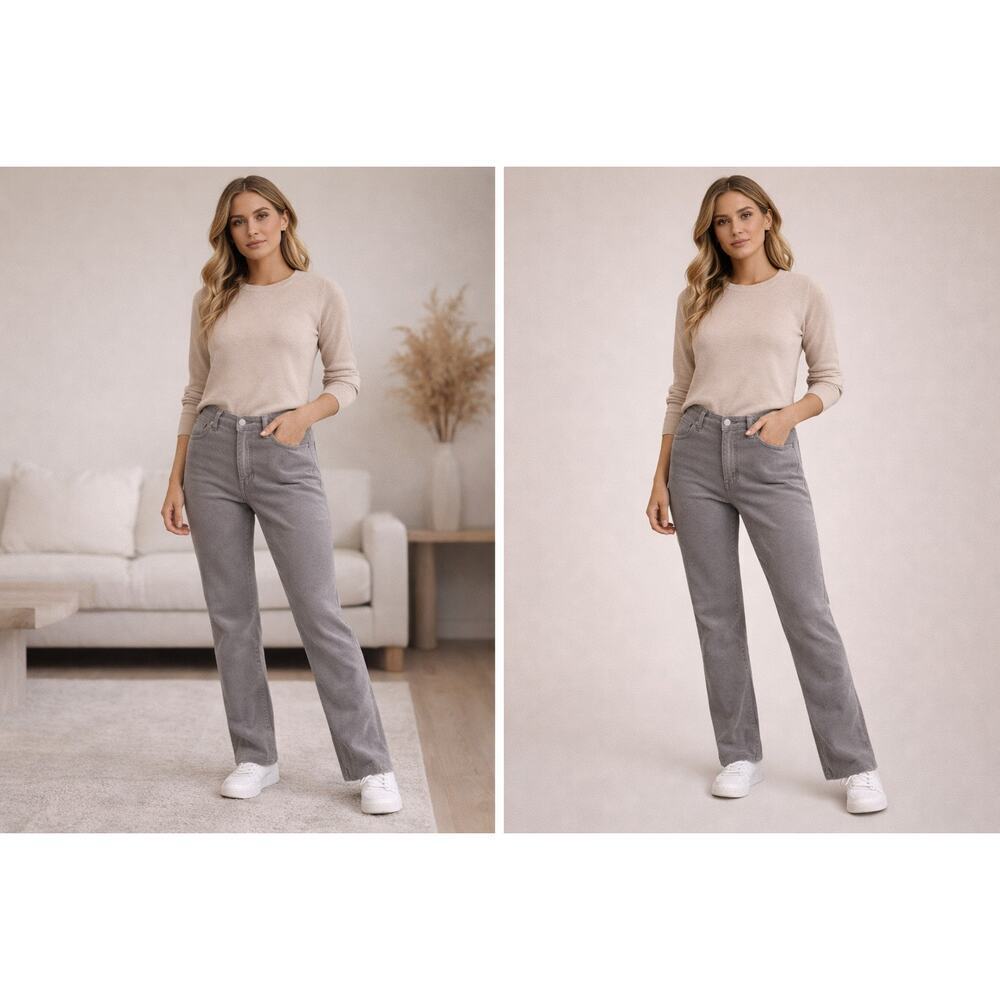 J.Crew Women’s High Rise Gray Corduroy Pants Straight Leg SZ 32 Tall Cotton Soft